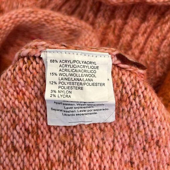 Cakewalk Kids Pink/Orange Turtleneck Sweater with Flower Detail (8) - Picture 6 of 6